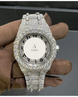 Montre Hip Hop de Luxe Automatique en Alliage Or Rose avec Diamants Moissanite et Verre Saphir, Personnalisée, Élégante et de Qualité Supérieure