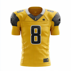 Maillot de football américain à col en V pour homme, séchage rapide, avec numéro, en maille, pour équipe - Product Image 6