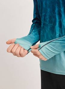 Camisa de Pesca con Capucha de Manga Larga para Hombre, Estampado Sublimado en Degradado Azul Verde, Protección UPF 50 Anti UV, Top Deportivo para Exteriores - Product Image 5