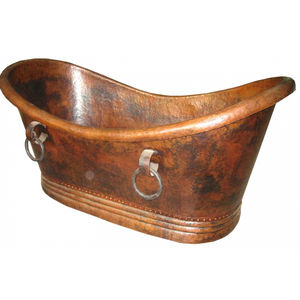 Baignoire autoportante en laiton artisanale, style vintage, design en métal massif, baignoire bateau pour hôtel et maison, prix usine - Product Image 3