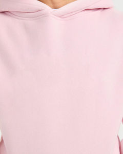 Sweat-shirt à capuche long et ample pour femme, en velours, chaud et confortable, avec logo frontal, coupe décontractée, style urbain et streetwear, marque privée - Product Image 5