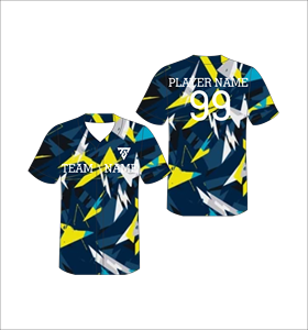 <b>Custom</b> Men's V-Neck baseball Jersey Sublimated Geometric Print Moisture Wicking Polyester Team Name Player Number 99 - Product Image 4
