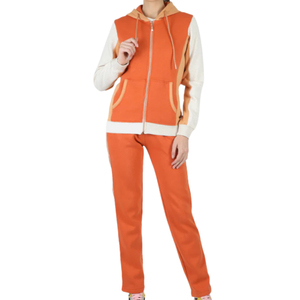 Women's Gray Solid Breathable 2 in 1 Split Hem <b>Hooded</b> Tracksuit Set Full Sleeve Regular Fit Side Pockets Half <b>Zip</b> Casual Winter - Product Image 6