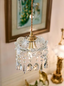 Elegant Crystal Pendant <b>Light</b> With Water Drop Glass Chandelier For Ceiling Lighting Decorations - Product Image 4