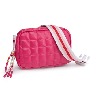 Quilted Small Puffer <b>Bag</b> with Adjustable Strap Rose Fanny <b>Pack</b> <b>for</b> Woman's Running <b>Traveling</b> Hiking Workout Sports - Product Image 1