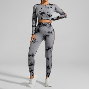 Super Soft Lightweight Fitness High Waisted Gym Yoga <b>Leggings</b> for Women 2-Piece Set Spandex/<b>Polyester</b> Plus Size Breathable - Product Image 5