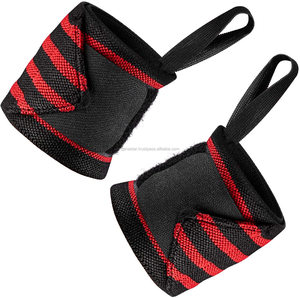 Conception privée Logo Powerlifting Poignet Soutien Wraps Noir Fitness Gym Coton Polyester Sangles Élastiques avec Matériau En Nylon - Product Image 5