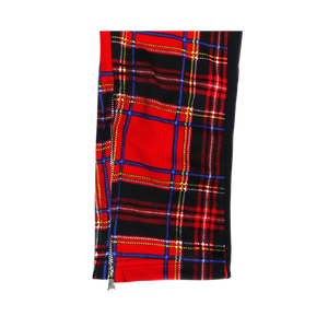 Pantalon de survêtement streetwear à carreaux pour homme, coupe slim, avec fermetures éclair aux chevilles - Product Image 5