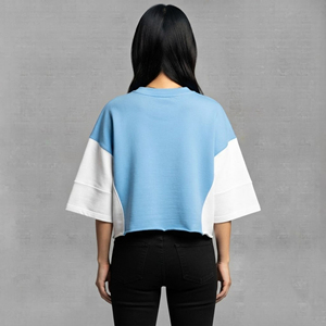 T-shirt court pour femme, coupe classique, mode estivale, athlétique, doux, respirant, écologique, col rond, 100% appliques, OEM/ODM - Product Image 3