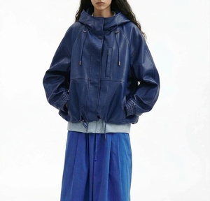 Chaqueta Bomber con Capucha para Mujer, Color Gris Sólido, Poliéster, Resistente al Viento, Estilo Utilitario, Cierre de Cremallera, Manga Larga, Ropa de Abrigo para Otoño - Product Image 6