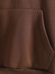 Sudadera con Capucha para Mujer, Color Marrón con Bloques de Color, Hombros Caídos, Manga Larga, Tejido Oversize con Bolsillos, para Otoño - Product Image 5