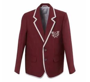 Meilleure vente Ensemble blazer d'uniforme de lycéen personnalisé, blazer classique marron en coton pour garçons et filles - Product Image 3