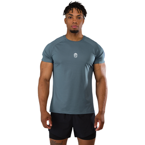 Camiseta de Manga Corta Azul Tormenta para Hombre, Cómoda, de Algodón Premium, Informal, Elegante, para Gimnasio, Venta al por Mayor, Ropa Deportiva Moderna - Product Image 1