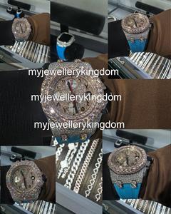 Reloj de Lujo con Correa Azul, Esfera con Números Arábigos, Movimiento Automático, Estilo Hiphop, con Diamantes Moissanite VVS, Resistente al Agua, para Hombre - Product Image 2