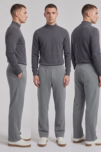 Men's Heavyweight High Waist Baggy <b>Fleece</b> Sweatpants Loose Wide Leg Winter High Street Jogging <b>Pants</b> - Product Image 4