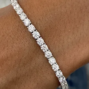 Bracelet tennis vintage TISHYA DIAMOND avec diamants certifiés IGI, VS1 E, 6,79 carats, diamants ronds cultivés en laboratoire, or blanc 14 carats - Product Image 1