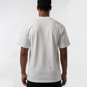 T-shirt surdimensionné personnalisé avec logo imprimé, coupe ample, 100% coton lourd, avec strass, pour homme - Product Image 5