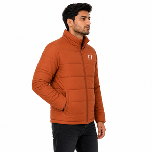 Blousons matelassés pour hommes à manches longues, col montant, en polyester, pour l'hiver, vente en gros, OEM, logo personnalisé, tenue décontractée - Product Image 2