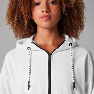 Veste d'hiver à manches longues pour femmes High Street Design avec capuche brodée à glissière Doublure en polaire épaisse Sweat à capuche de style Lind - Product Image 2