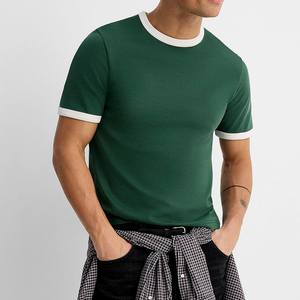 <b>Tshirts</b> for Men Ringer T shirt Retro Fit Wholesale Cotton Blank <b>Tshirt</b> Customised Logo Design Short-sleeve Solid Colour <b>Tshirt</b> - Product Image 3