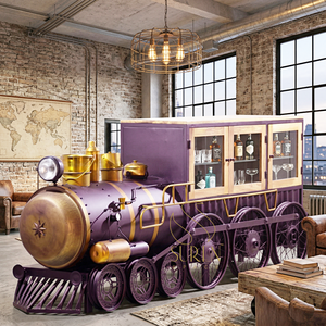 Mueble Bar Refrigerador para Vinos de Estilo Industrial Automotriz SUREN SPACE Rajasthan, Hecho a Mano con Madera Maciza de Mango y Puertas Shaker con Marco de Hierro - Product Image 1