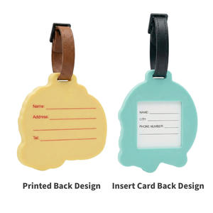 Bespoke Soft Creative Animal Print Personalized <b>Stitched</b> Design Silicone Rubber PVC Travel Tags for Travel Bags - Product Image 3