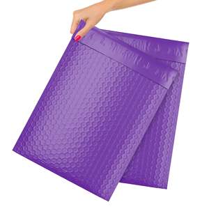 Sobres de burbujas de polietileno púrpura, paquete de 10,5x15 pulgadas, 100 sobres acolchados autosellantes, bolsas de envío de burbujas de plástico acolchadas para - Product Image 1