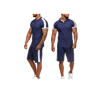 Ensemble polo et short pour homme, tenue de sport d'été, ensemble deux pièces, vêtements de sport décontractés, vêtements de sport personnalisés, logo personnalisé, vêtements de sport unis - Product Image 6