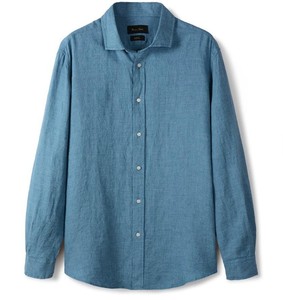 Chemises pour hommes décontractées, respirantes, en tissu tricoté, 100% coton, manches longues, col boutonné, pour l'automne - Product Image 6