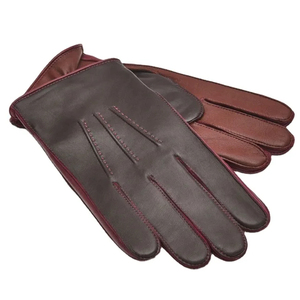 Gants de conduite en cuir marron camel pour femme, chauds pour l'hiver, à doigts entiers, avec sangle de poignet réglable - Product Image 3