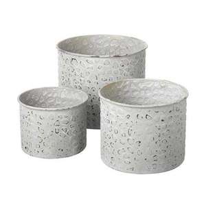 White Wash Finished Iron Metal <b>Planers</b> For Home And Garden Decor At Wholesale - Product Image 1