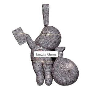 Colgante de dibujos animados de moissanita, colgante de dibujos animados personalizado de plata de ley hermosa, regalo para otros - Product Image 2