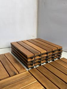 Dalles de sol extérieures contemporaines en bois d'acacia du Vietnam, antidérapantes, imperméables, à emboîtement, finition mate, huilées, garantie 5 ans, installation facile - Product Image 6