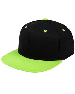 Black Neon Green <b>Flat</b> Brim Snapback <b>Cap</b> For Men Women Adjustable Cotton Baseball Hat Casual Streetwear Premium Quality - Product Image 1