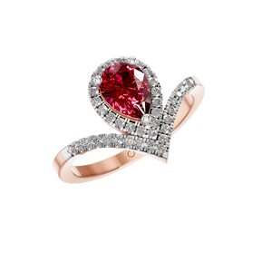 Anel natural do halo do diamante do rubi 14K/18K ouro luxo clássico casamento noivado festa Prong configuração IGI certificado personalizado OEM ODM - Product Image 3