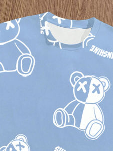 Conjunto de Dos Piezas Personalizado con Logotipos, Verano, Unisex, Poliéster/Algodón, Lavado Ácido, Conjunto Deportivo, Camiseta y Pantalones Cortos - Product Image 3