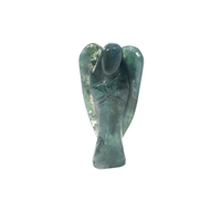Vente en gros de sculptures en agate mousse gravée de style Jilani de 2 pouces, sculpture d'ange Feng Shui, artisanat en pierres précieuses