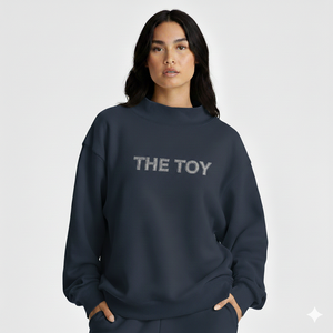 เสื้อสเวตเชิ้ตคอกลมสีน้ำเงินขนาดใหญ่พิเศษ พิมพ์ลายตัวอักษรสีขาว กระเป๋าหน้า ดีไซน์ลำลอง ใส่ได้ทั้งชายและหญิง ผ้าถัก ทรงพูลโอเวอร์ เหมาะสำหรับใส่ในฤดูใบไม้ร่วง - Product Image 6