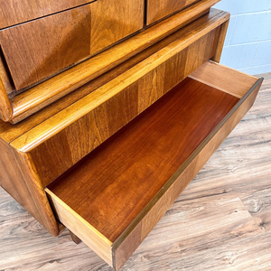 Commode moderne du milieu du siècle en noyer réglable à 8 tiroirs, meuble de rangement pour chambre à coucher, décoration intérieure - Product Image 6