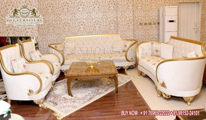 Ensemble de canapés italiens de style classique, sept places, sculptées à la main, meubles de salon en bois de teck avec dessins élégants, look chic pour la maison - Product Image 6