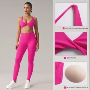 Ensemble de yoga et de fitness pour femmes, respirant et léger, de haute qualité, avec débardeur de sport et leggings très extensibles pour la salle de sport et le yoga au quotidien - Product Image 3