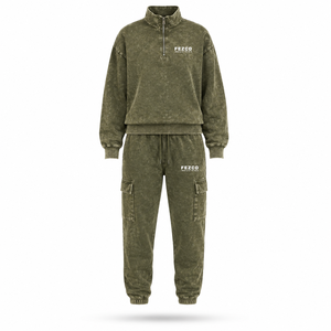 Conjunto Deportivo Vintage de Talla Grande para Otoño-Invierno 2026, Lavado Ácido, Personalizado con Bordado y Encaje, 100% Algodón Felpa - Product Image 5