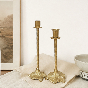 Vintage Brass <b>Candlestick</b> <b>Holder</b> Set with Twisted Stem Design Gold Taper Candle Stand for Wedding Centerpieces and Home Decor - Product Image 4
