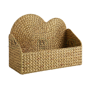 Panier de rangement pour jouets en jacinthe d'eau tressé à la main, coffre à lattes festonné pour la fin du lit, organisateur de livres pour enfants, décoration écologique tressée pour chambre d'enfant, vente en gros - Product Image 2