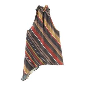 Nouvelle Collection Automne 2025 – Débardeur Tissé Décontracté Style Resort Respirant et Écologique, Sans Bretelles, à Ourlet Asymétrique et Rayures - Product Image 1