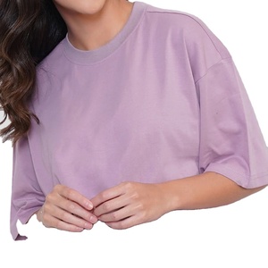 Camisetas de Alta Calidad para Mujer, Corte Regular, 100% Algodón, Transpirables, Estampado Puff, Color Sólido, Cuello Redondo, Manga Corta, Tela de 180g, Verano - Product Image 4