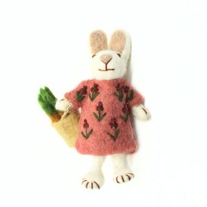 Handmade Felt Bunny Hanging <b>Ornament</b> Soft Woolen Rabbit Hanging Decoration Custom Design Gift - Product Image 4