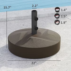 Base per Ombrellone da Esterno Resistente, Capacità 55-66 libbre, per Ombrelloni con Raggio 2.5m, 3m, 3.5m - Product Image 3
