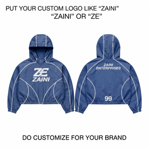 110 GSM Premium Polyester Windbreaker Jacket Blue Custom Logo Lightweight Men's Winter Waterproof Breathable Outdoor Wear - Product Image 1