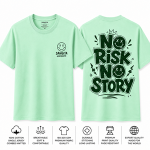 T-shirt décontracté à manches courtes et col rond pour homme Sangita, en coton éponge 100 % écologique, avec imprimé motif, coupe classique - Product Image 1